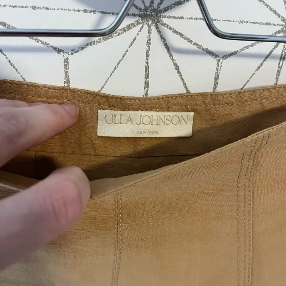 ULLA JOHNSON Kiara cotton, linen and silk-blend mini skirt